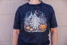 Load image into Gallery viewer, Cheetah Print Ghost Tee | Acid Wash Halloween Shirt