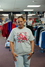 Load image into Gallery viewer, Faux Paint Pink Floral Breast Cancer Support Tee
