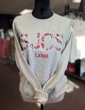 Load image into Gallery viewer, SJCS Lions Embroidered Floral Crewneck
