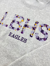Load image into Gallery viewer, Bishop LeBlond High School Embroidered Floral Crewneck