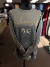 Load image into Gallery viewer, Savannah Savages Embroidered Bow Crewneck