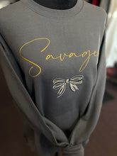 Load image into Gallery viewer, Savannah Savages Embroidered Bow Crewneck