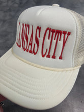 Load image into Gallery viewer, Kansas City Embroidered Foam Trucker Hat | Cream &amp; Red