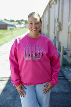 Load image into Gallery viewer, Pink Witch's Brooms Breast Cancer Support Crewneck Sweatshirt