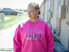Load image into Gallery viewer, Pink Witch's Brooms Breast Cancer Support Crewneck Sweatshirt