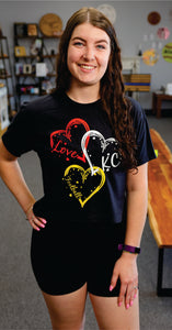 KC Football Heart Ladies Cropped Tee