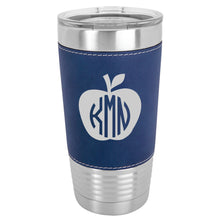 Load image into Gallery viewer, 20 oz. Apple Monogrammed Leather Tumbler