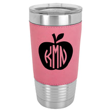 Load image into Gallery viewer, 20 oz. Apple Monogrammed Leather Tumbler