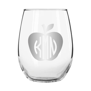 Apple Monogram Stemless Wine Glass
