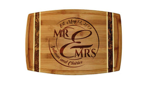 18" Bamboo with Marble Inlay, Mr and Mrs