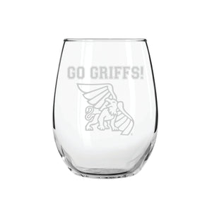 Go Griffs! Stemless Wine Glass