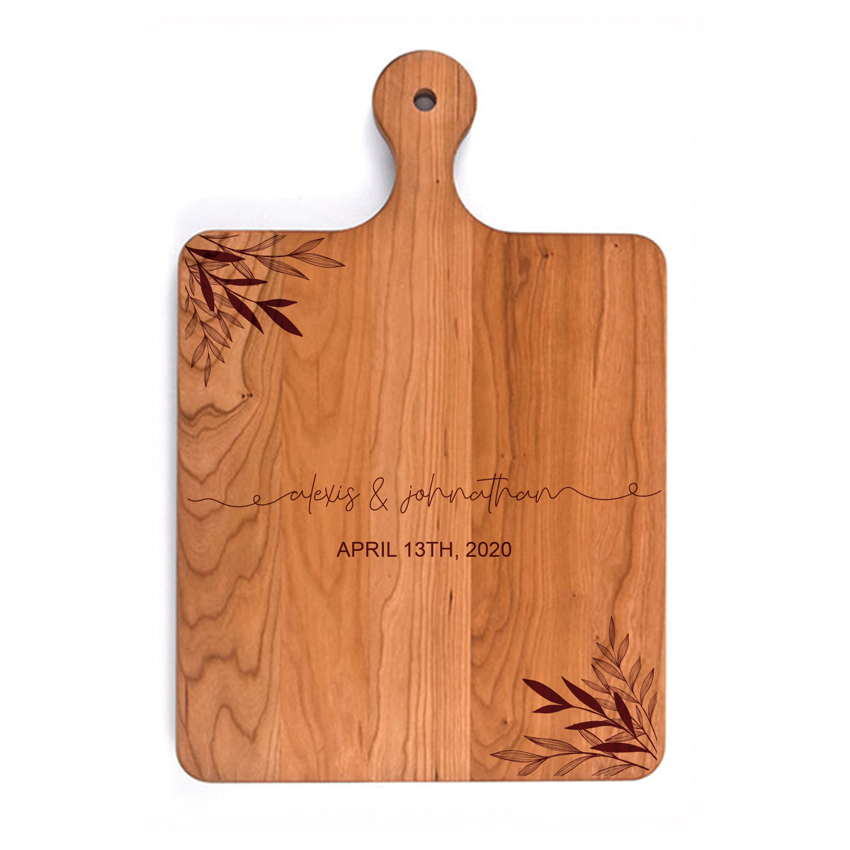 Wooden Cutting Board w/ Handle & Rounded Edges | Personalized – The ...