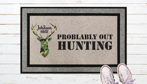 Probably Out Hunting Door Mat