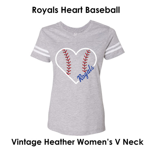 Heart Royals Baseball Tee